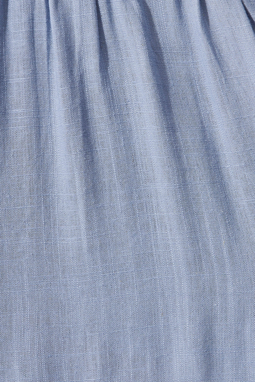 Sky Blue Linen Blend Midi Shirt Dress by Marvela