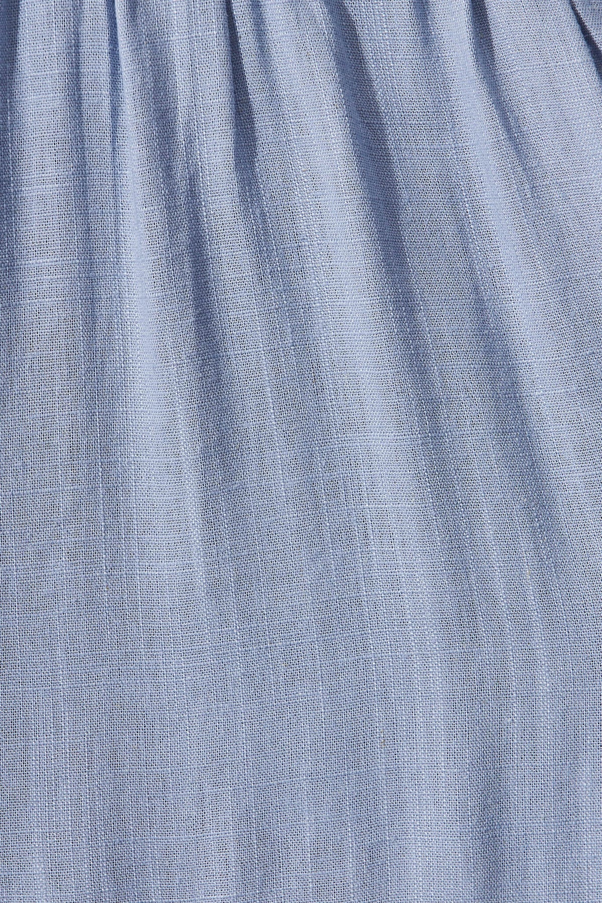 Sky Blue Linen Blend Midi Shirt Dress by Marvela