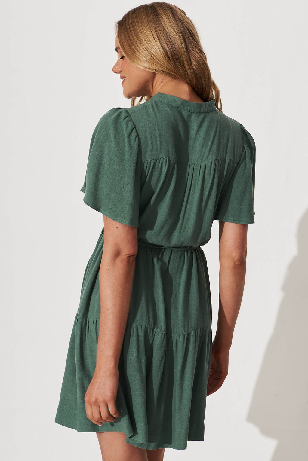 Green Linen Blend Rosemary Dress