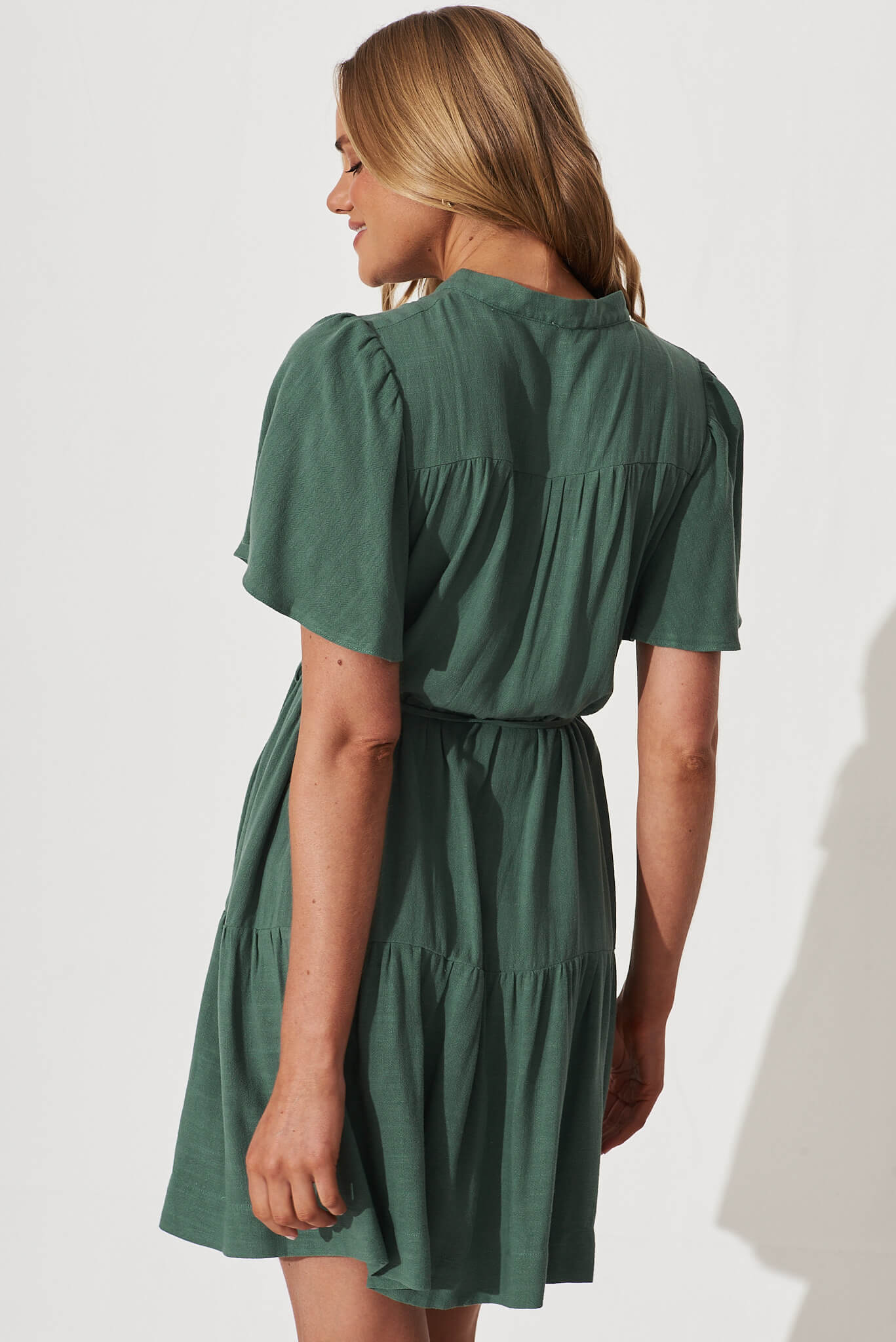 Green Linen Blend Rosemary Dress