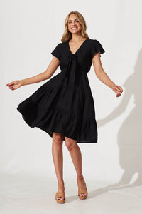 Black Ariel Midi Dress