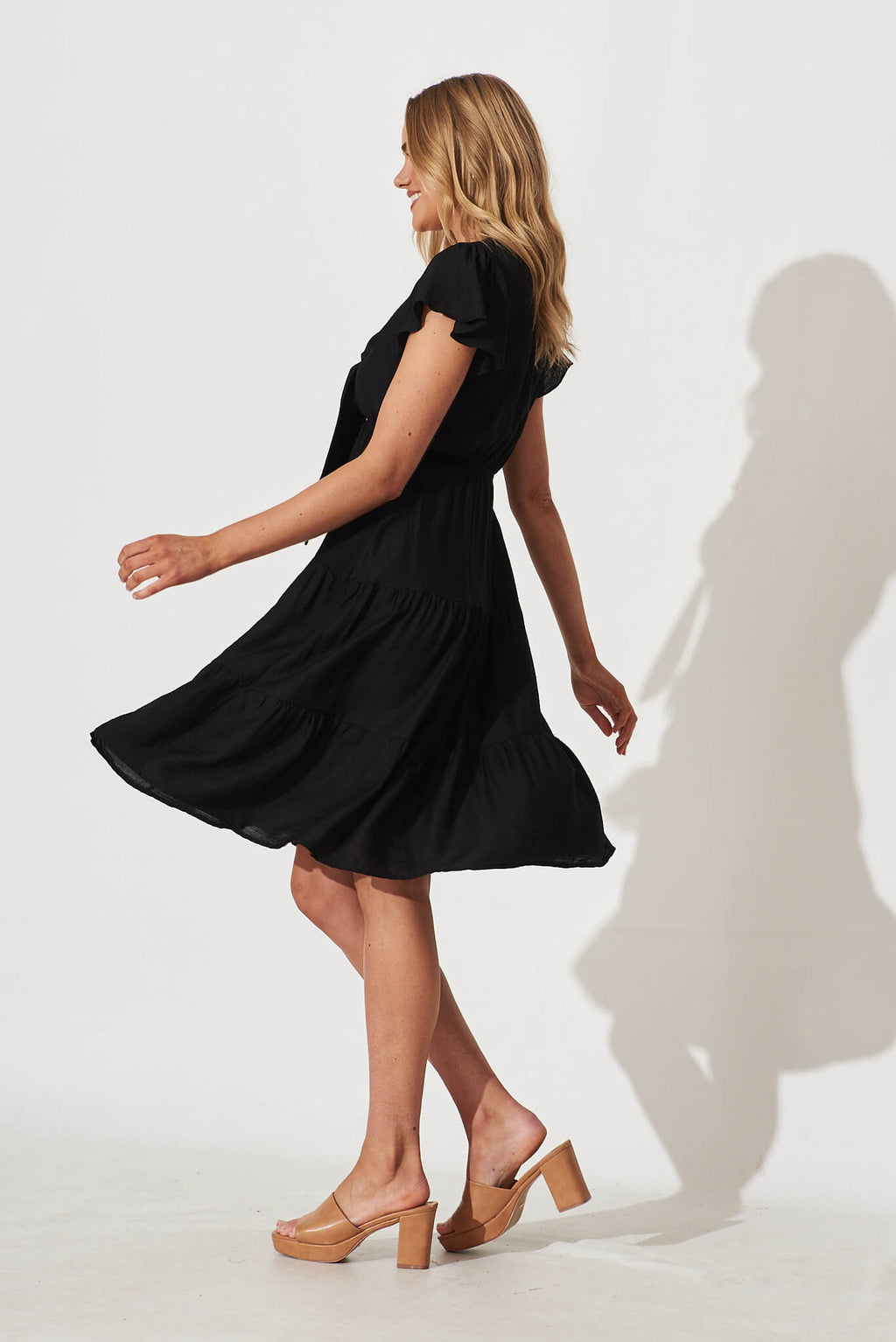 Black Ariel Midi Dress