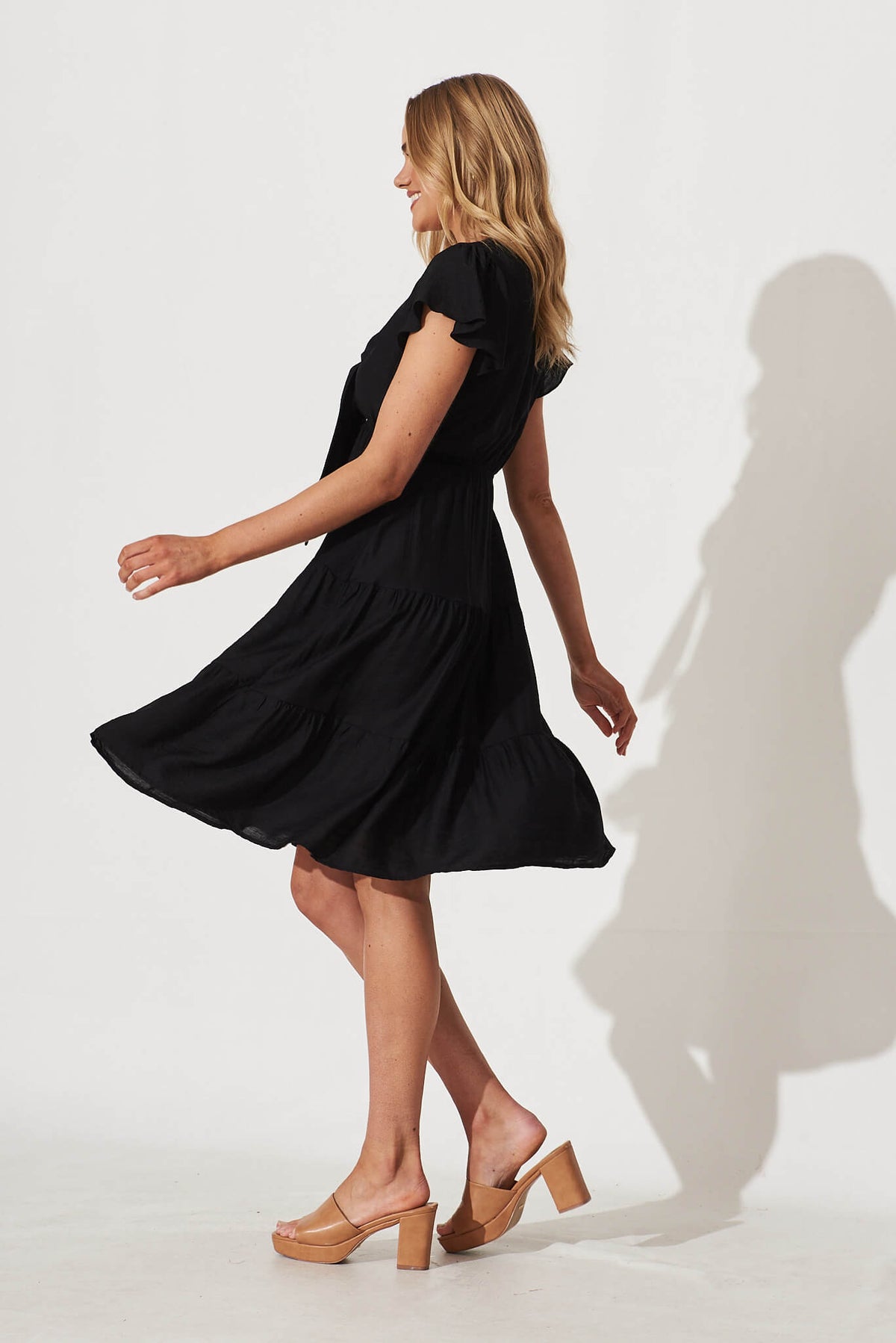 Black Ariel Midi Dress