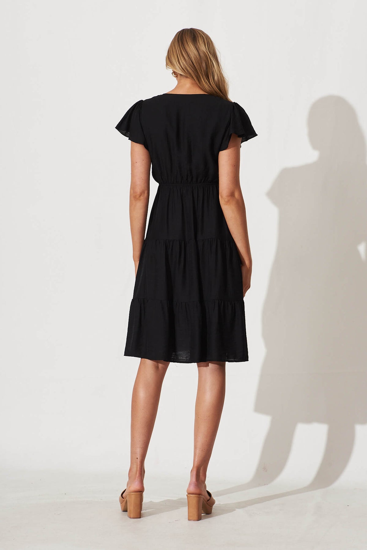 Black Ariel Midi Dress