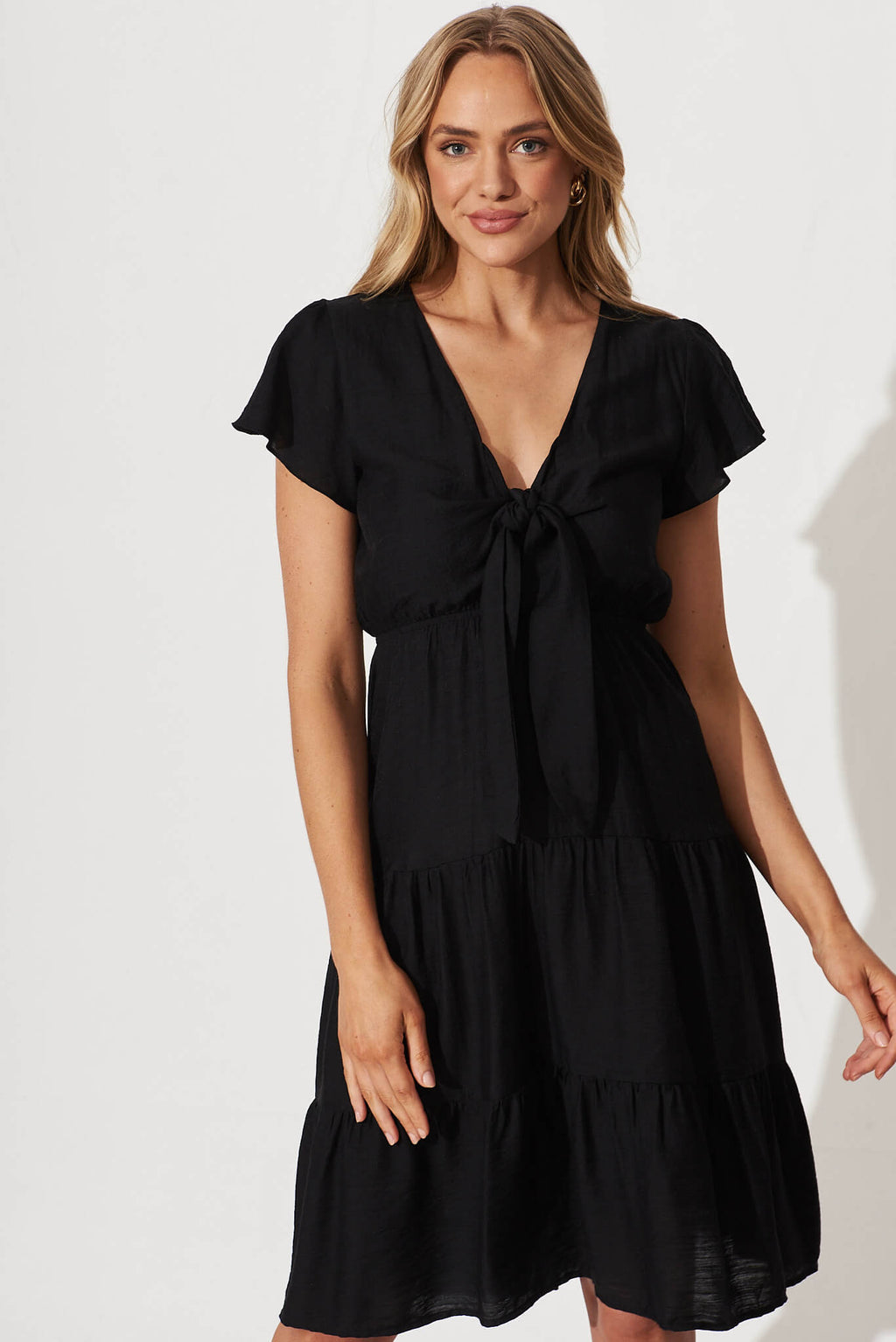 Black Ariel Midi Dress