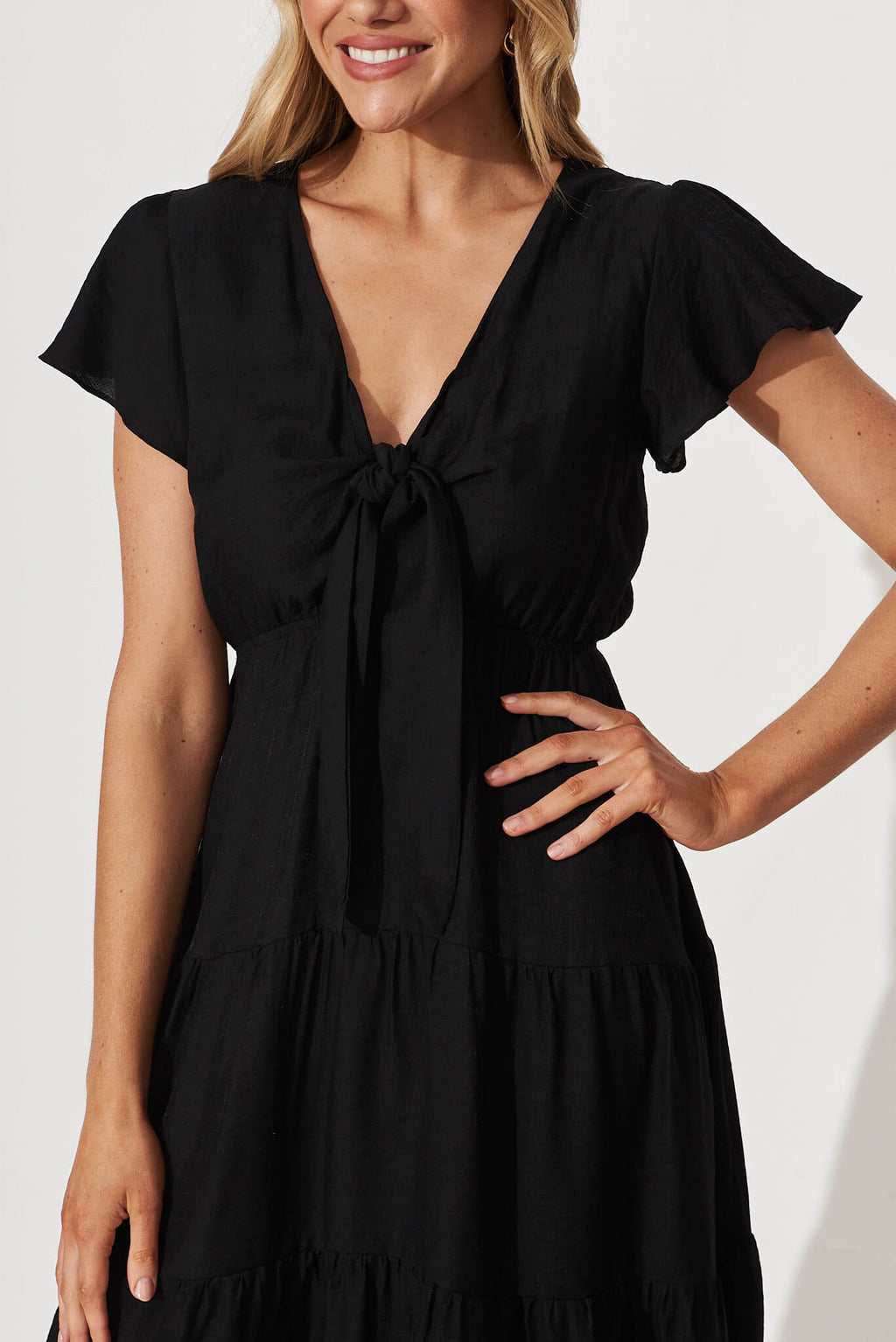 Black Ariel Midi Dress