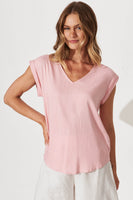 Blush Linen Blend Top