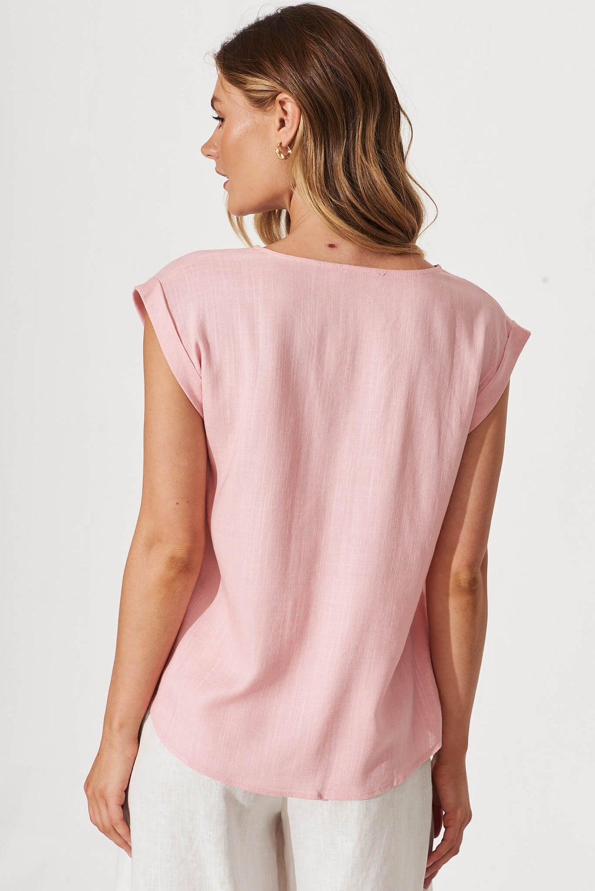 Blush Linen Blend Top