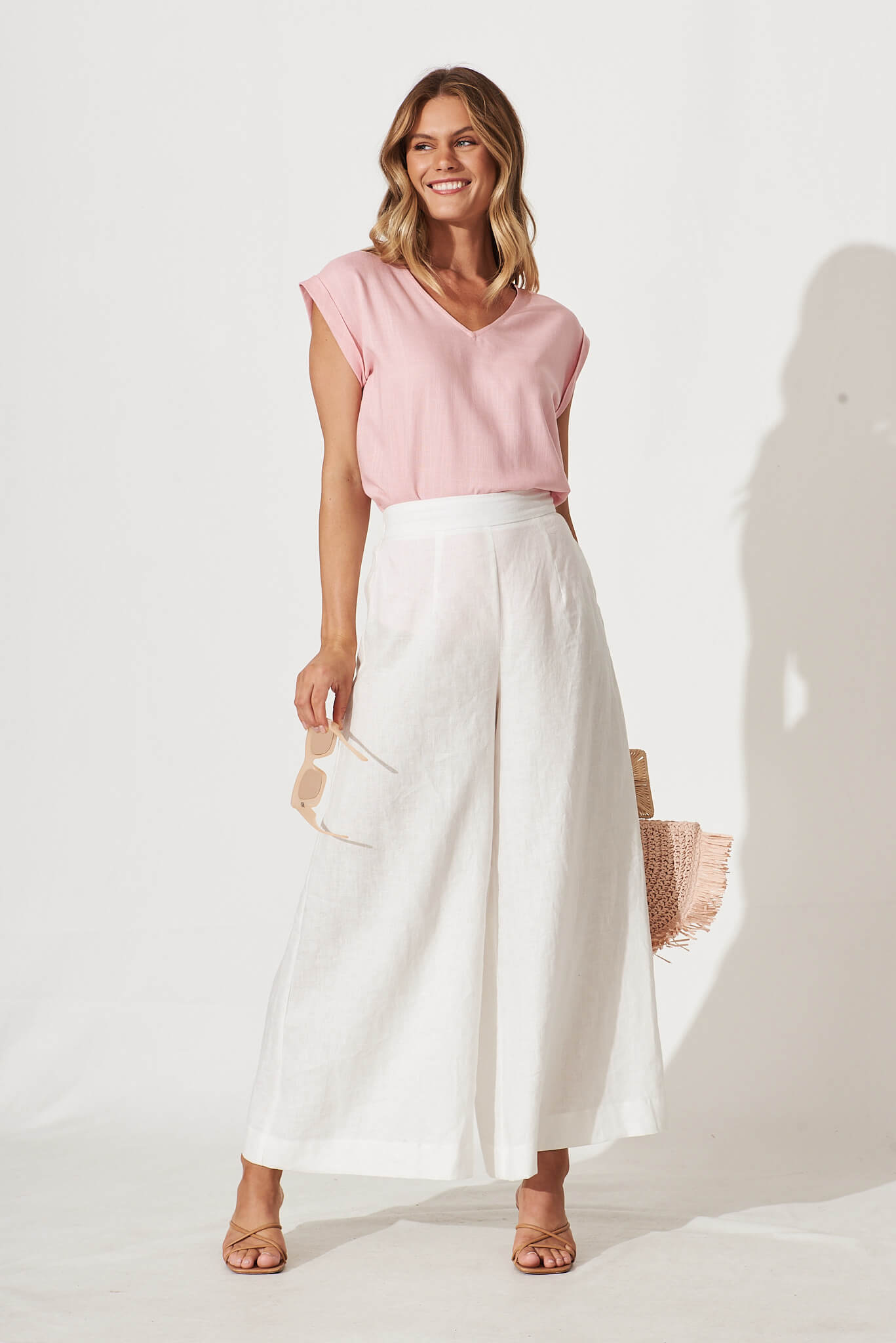 Blush Linen Blend Top