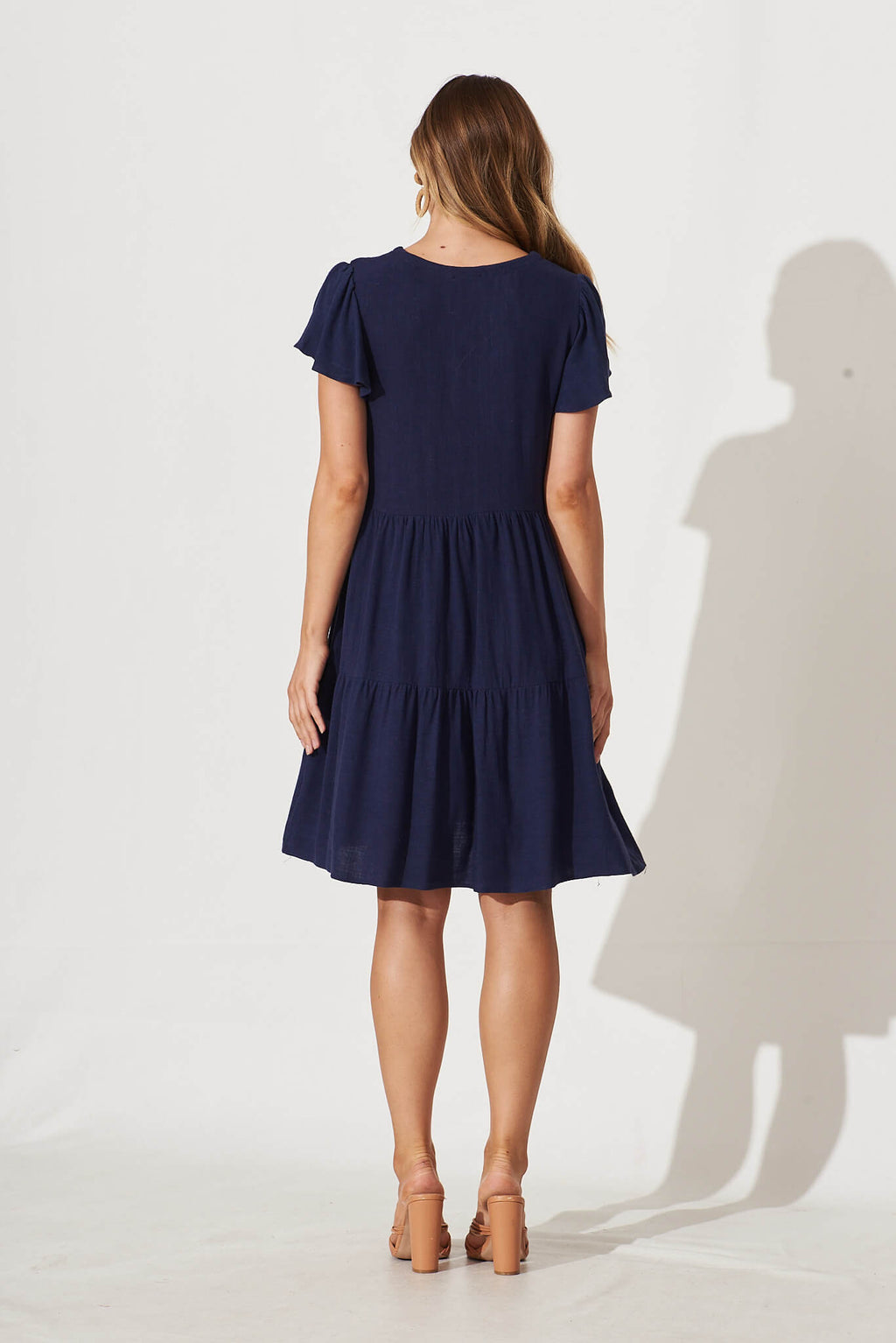 Navy Linen Blend Tahiti Dress