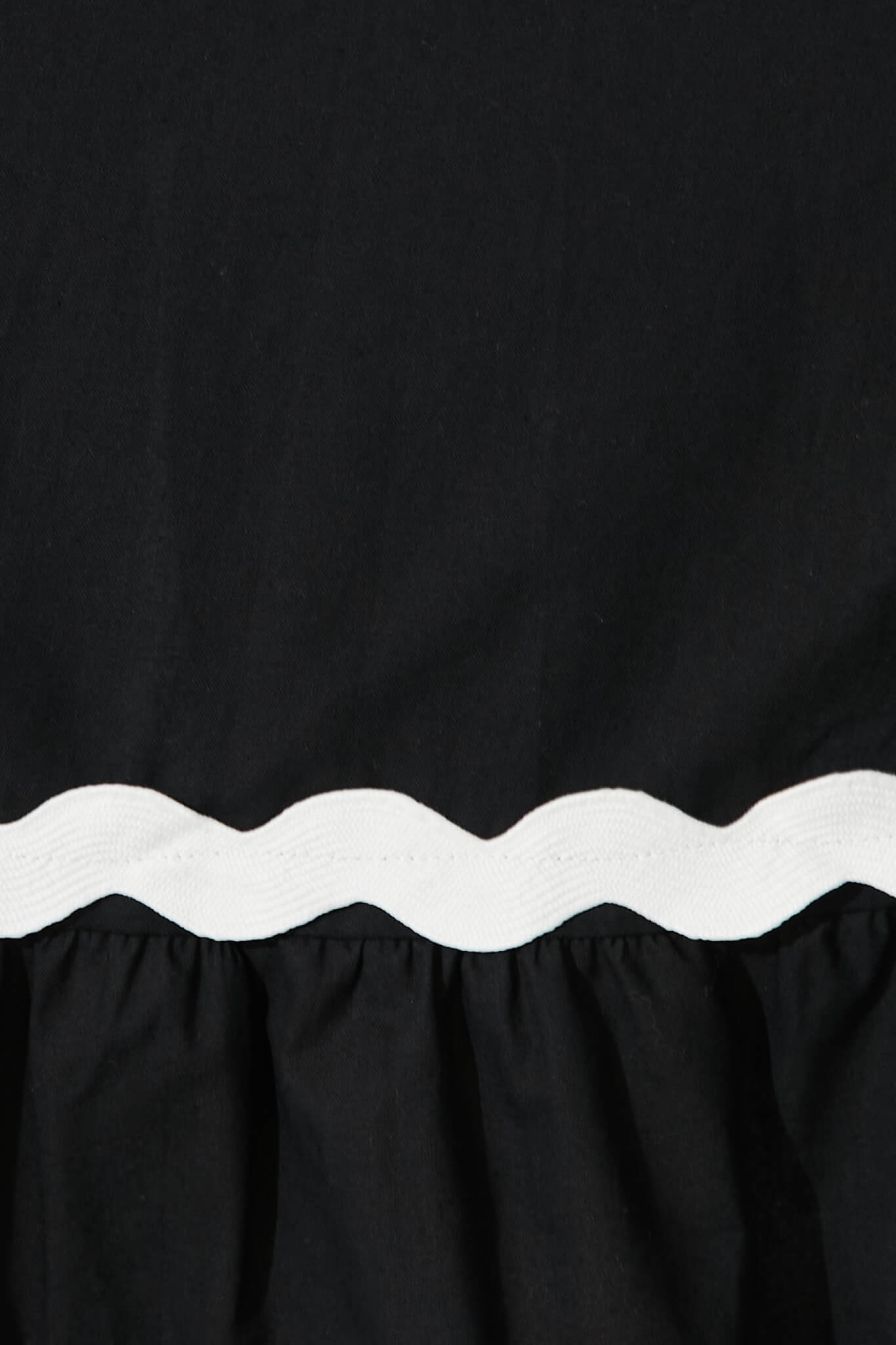 Black Midi Sundress with White Ric Rac Trim - Cotton