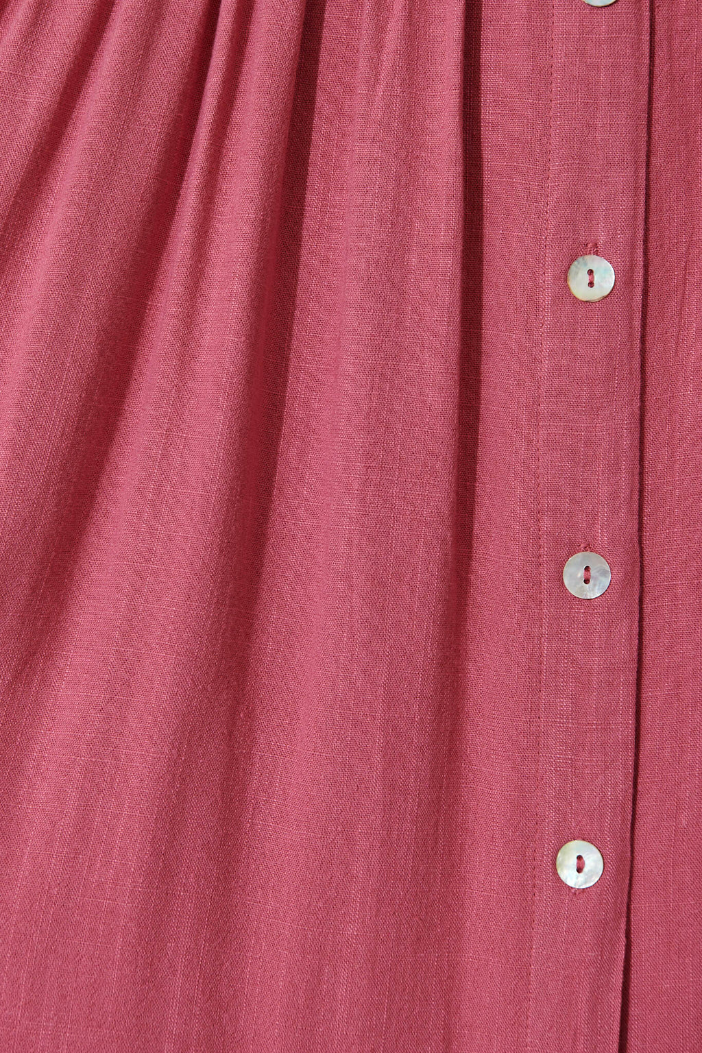 Deep Rose Linen Blend Smock Dress