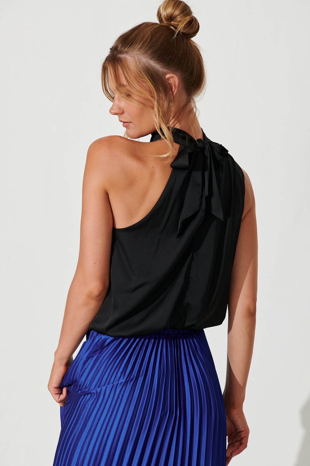Black Satin Roxanne Blouse