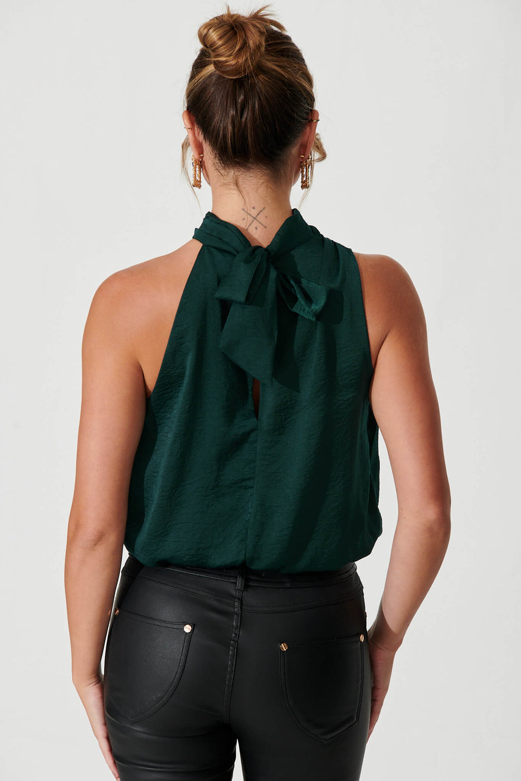 Emerald Satin Roxanne Blouse