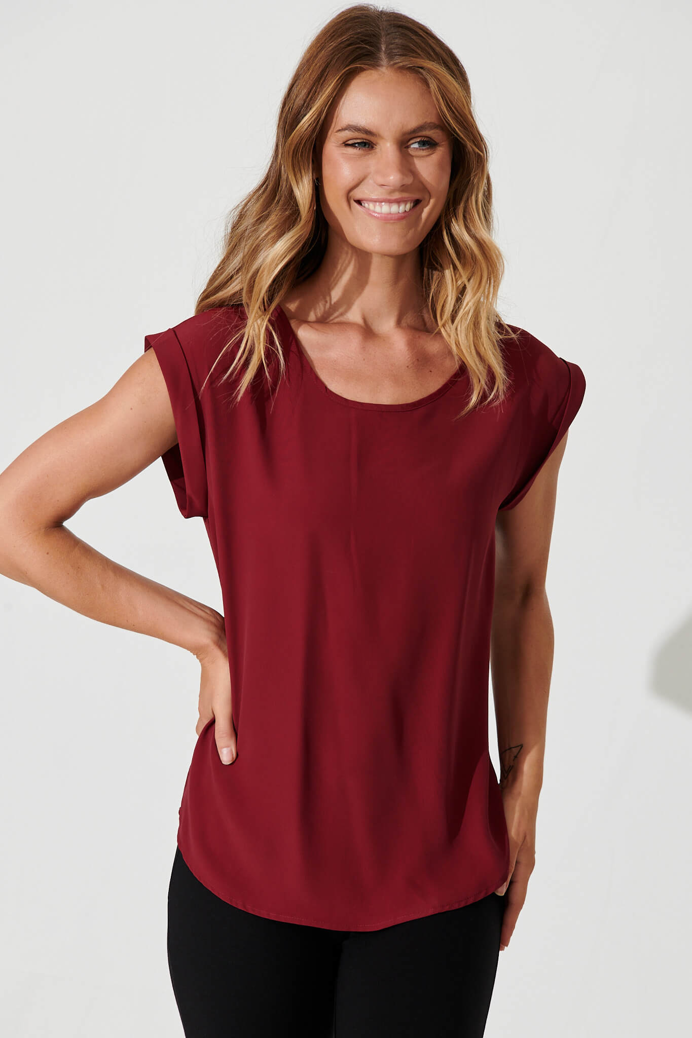 Wine Red Blouse