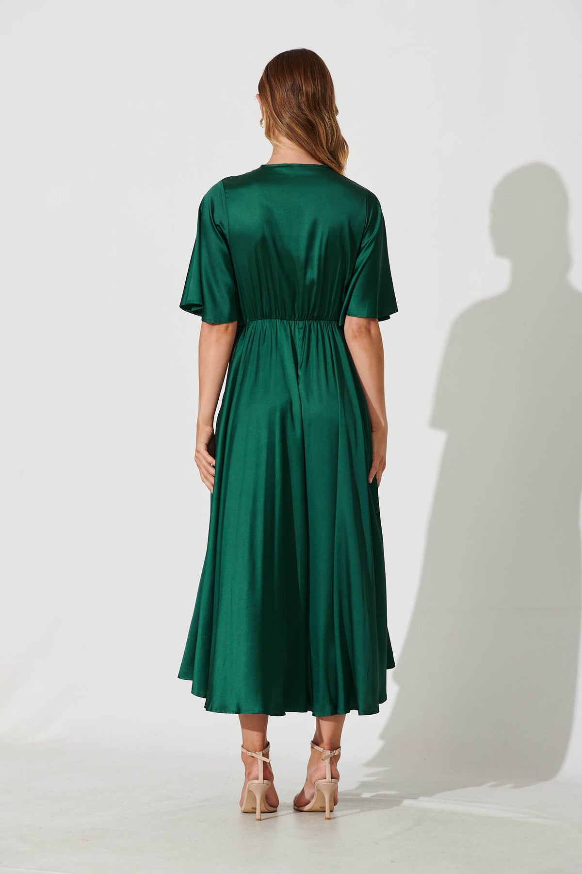 Emerald Green Satin Maxi Dress from Helsinki