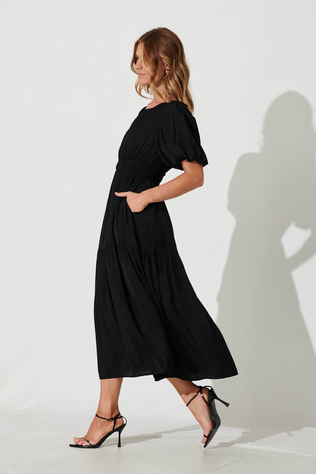 Black Starry Midi Dress