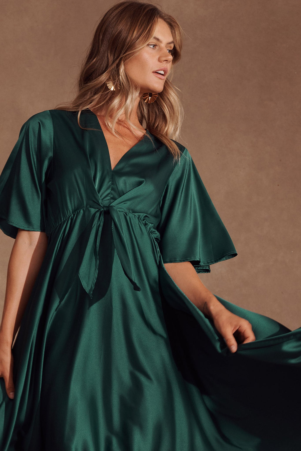 Emerald Green Satin Maxi Dress from Helsinki
