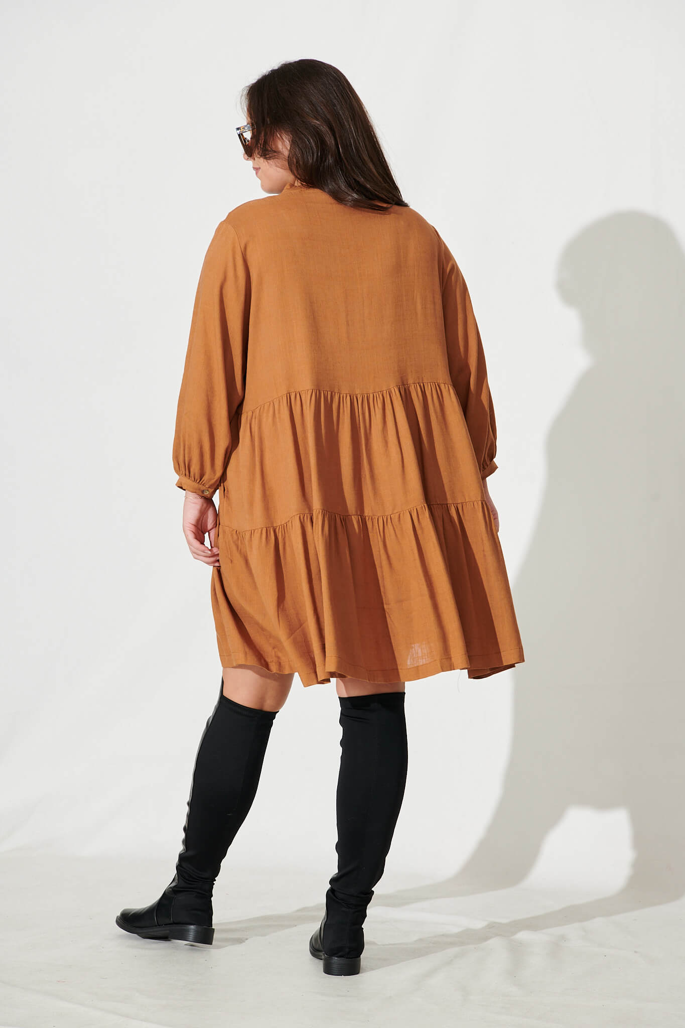 Caramel Brown Flowy Dress