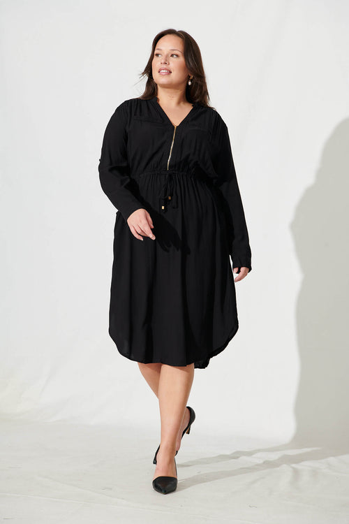 Black Zipper Dress