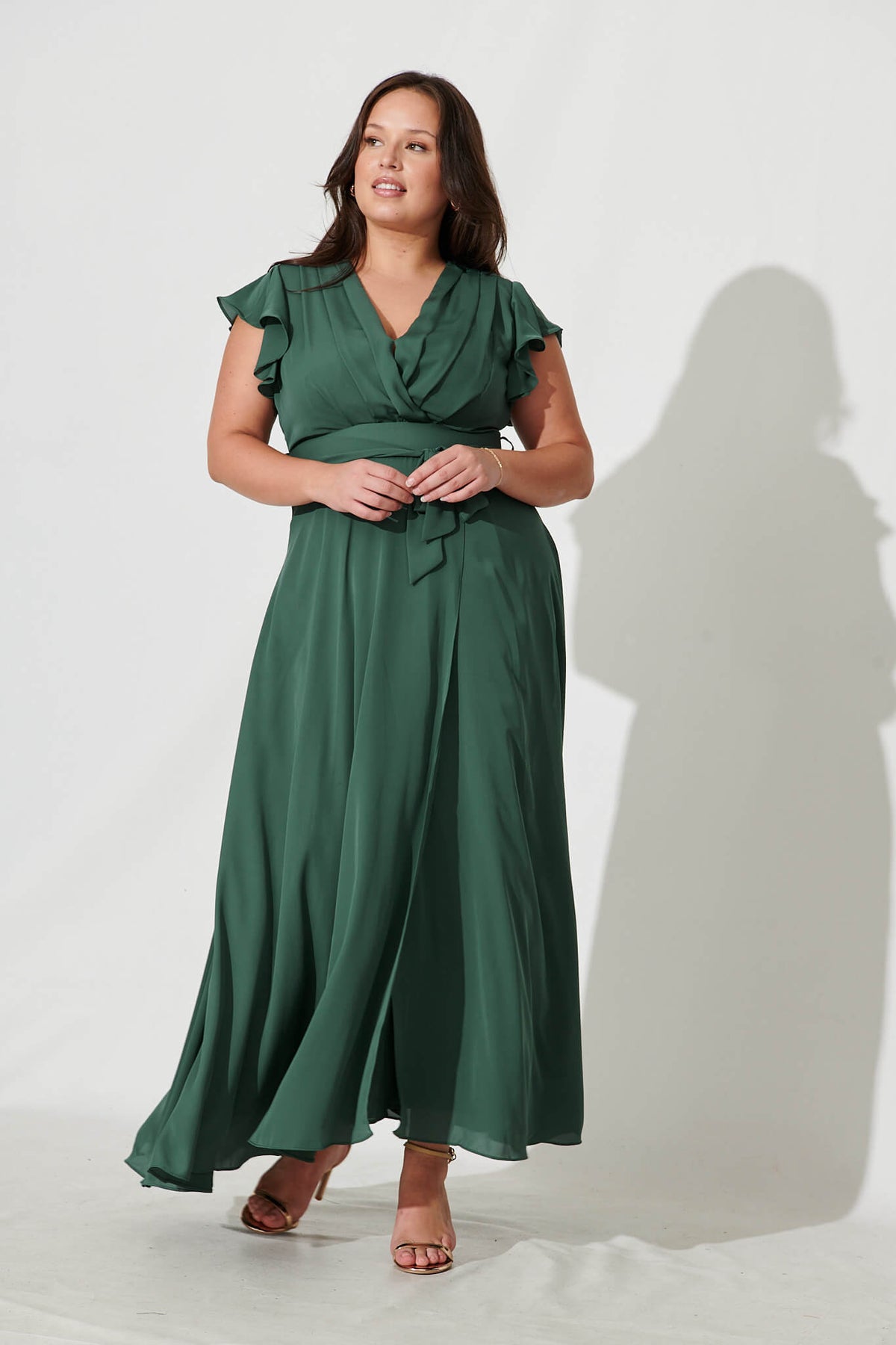 Green Chiffon Wynter Maxi Dress