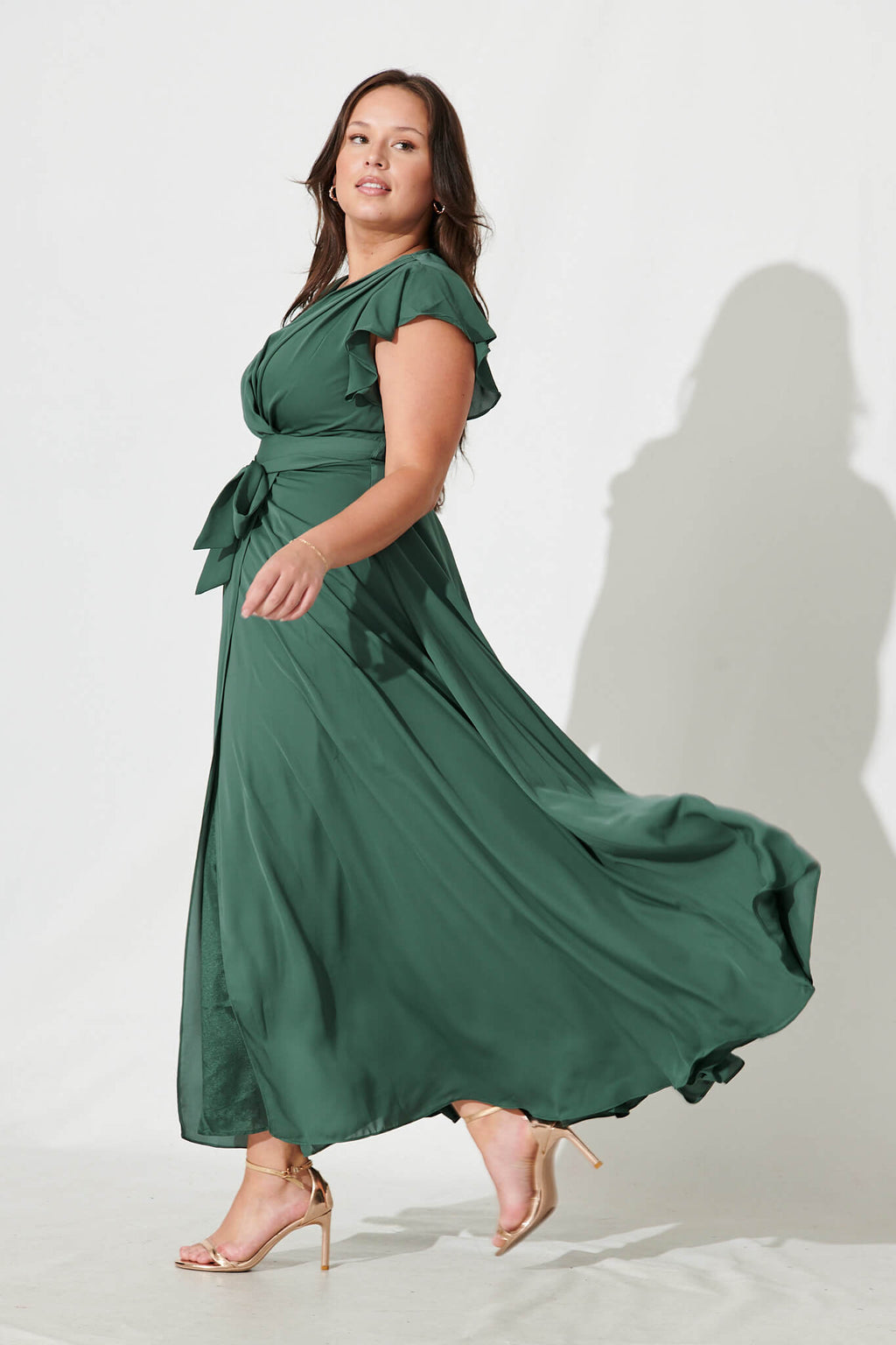 Green Chiffon Wynter Maxi Dress