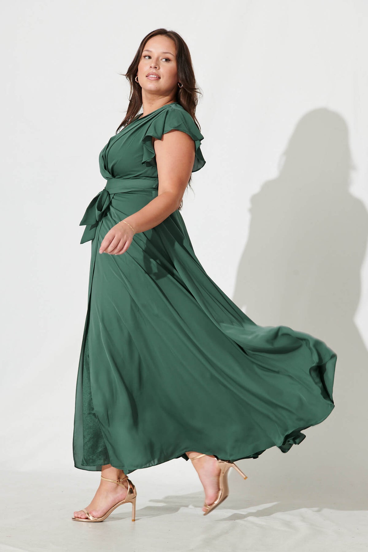 Green Chiffon Wynter Maxi Dress