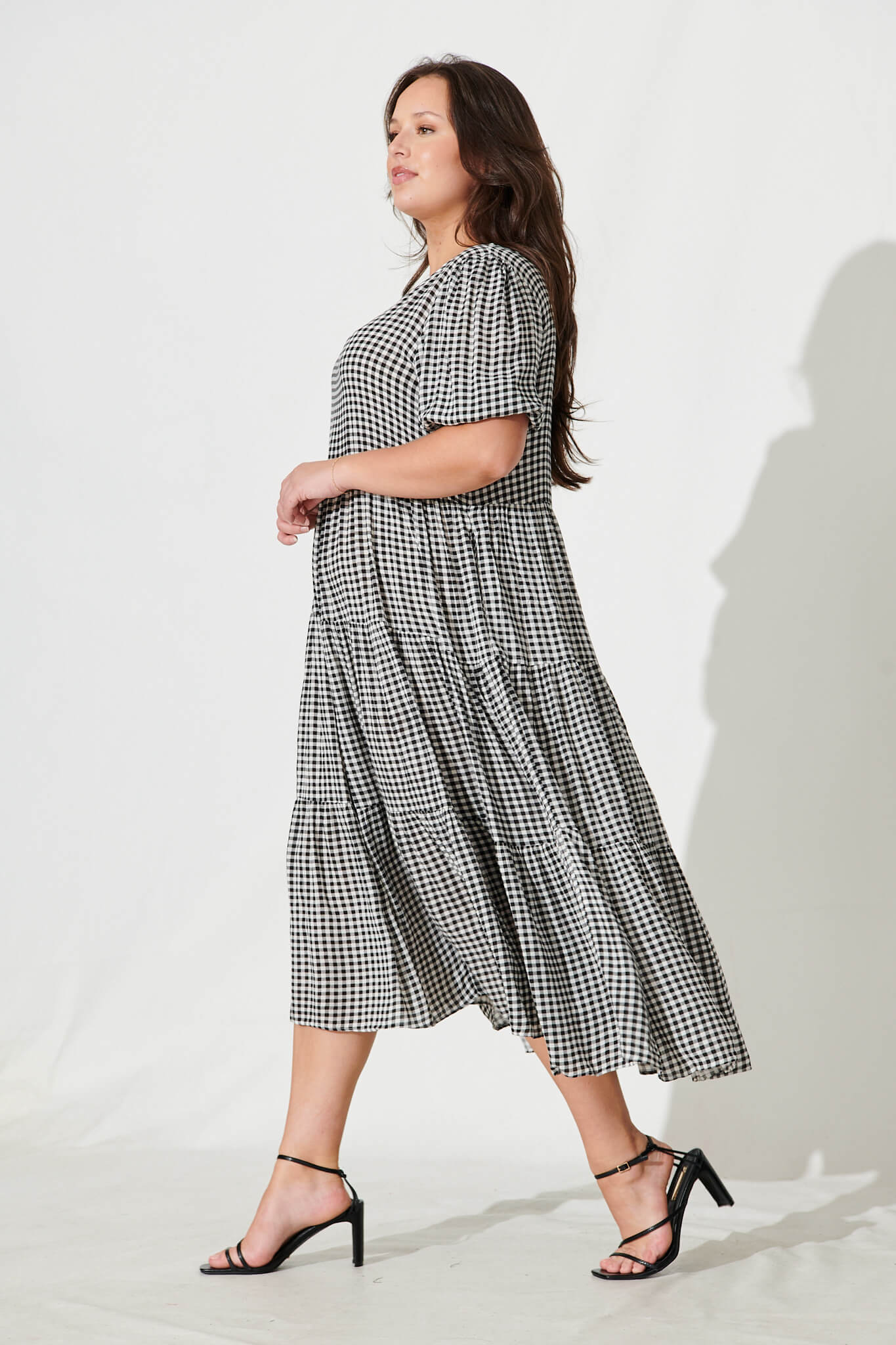 Black & White Gingham Smock Dress