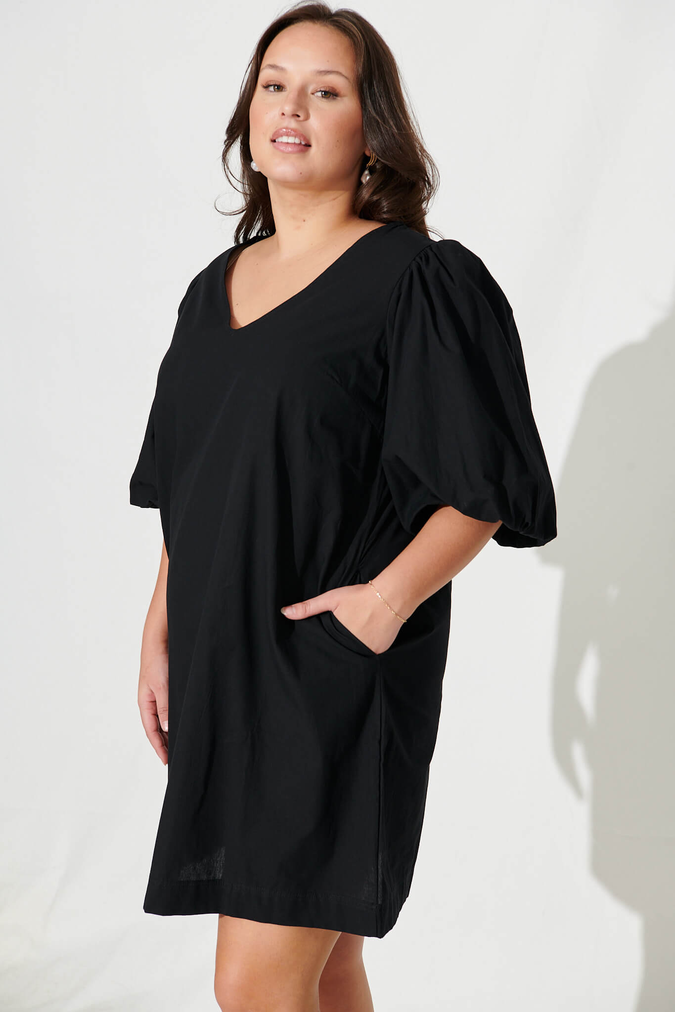 Black Cotton Ashlynn Dress