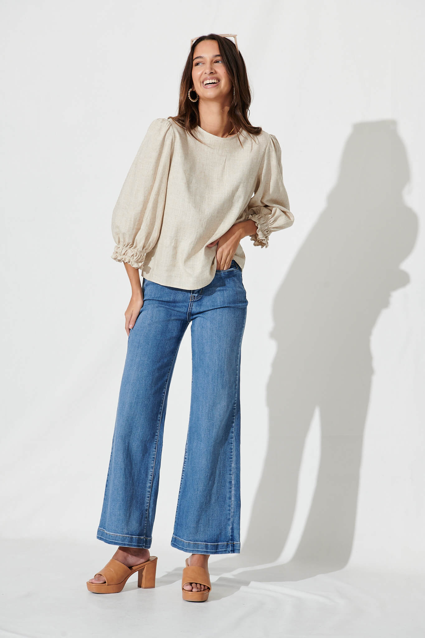 Oatmeal Cotton Linen Top