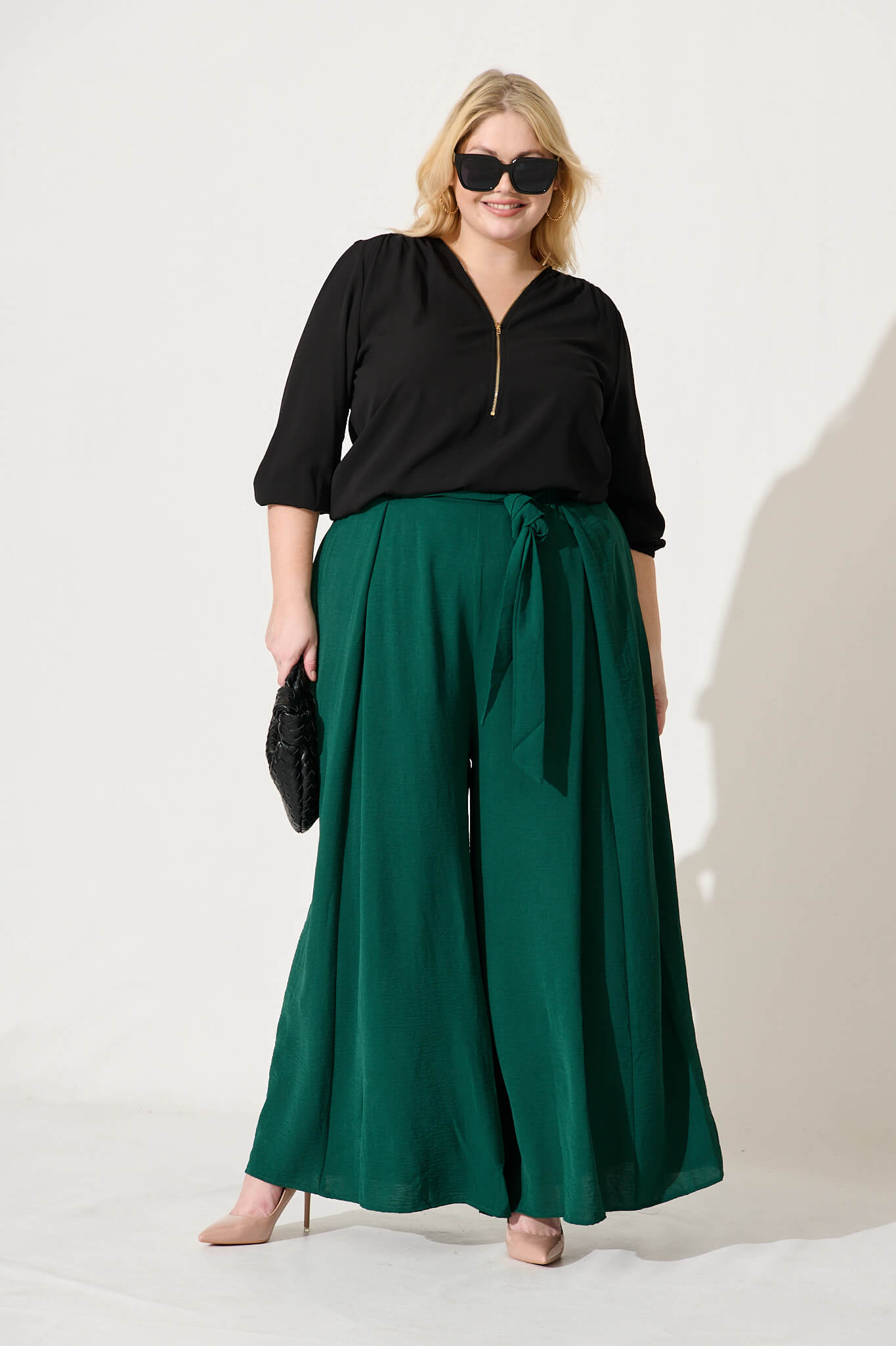 Black Zip Blouse by Viviani