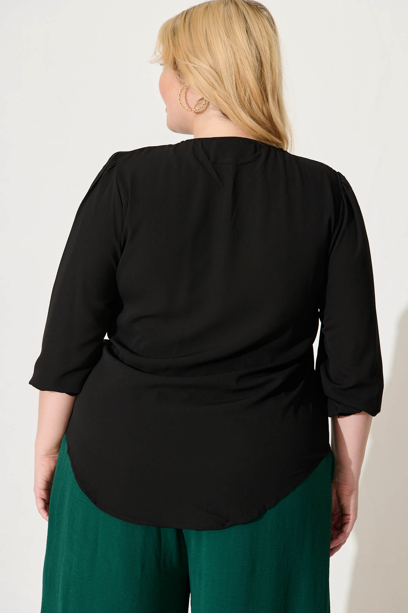 Black Zip Blouse by Viviani