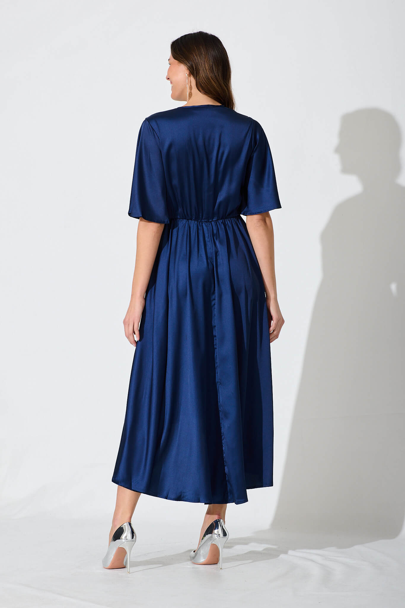 Navy Satin Maxi Dress from Helsinki