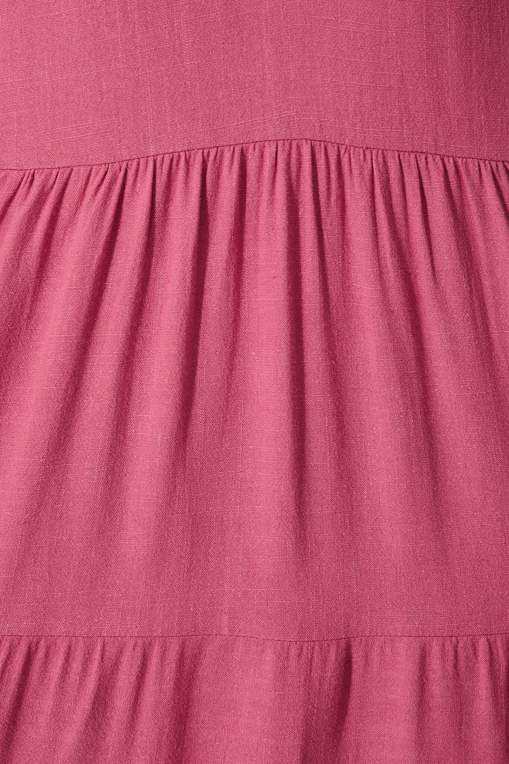 Deep Rose Linen Blend Midi Dress