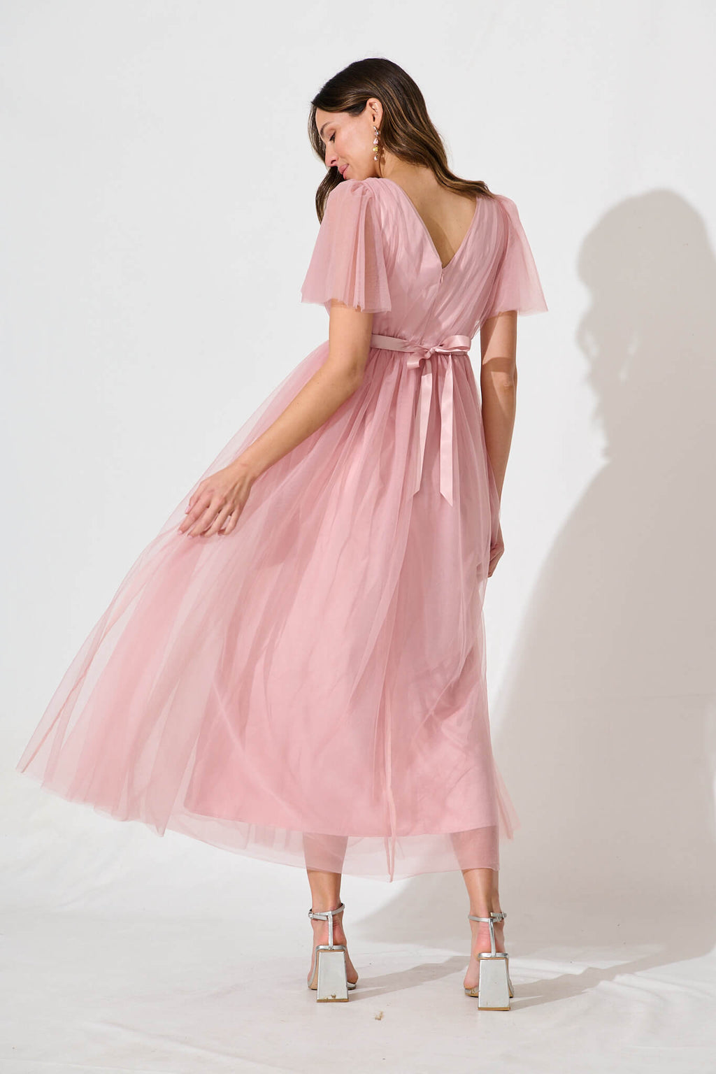Blush Tulle Lotus Maxi Gown