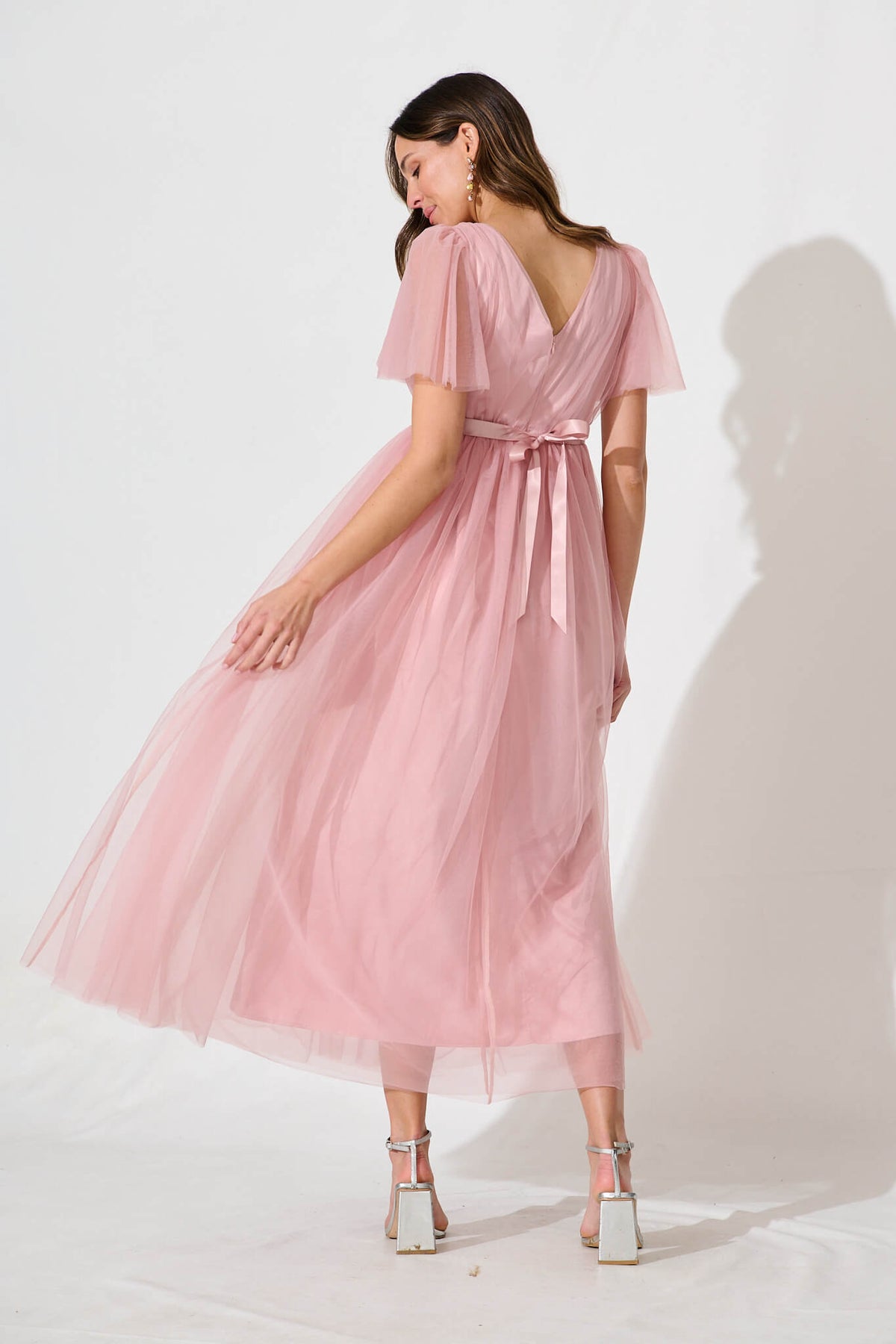 Blush Tulle Lotus Maxi Gown