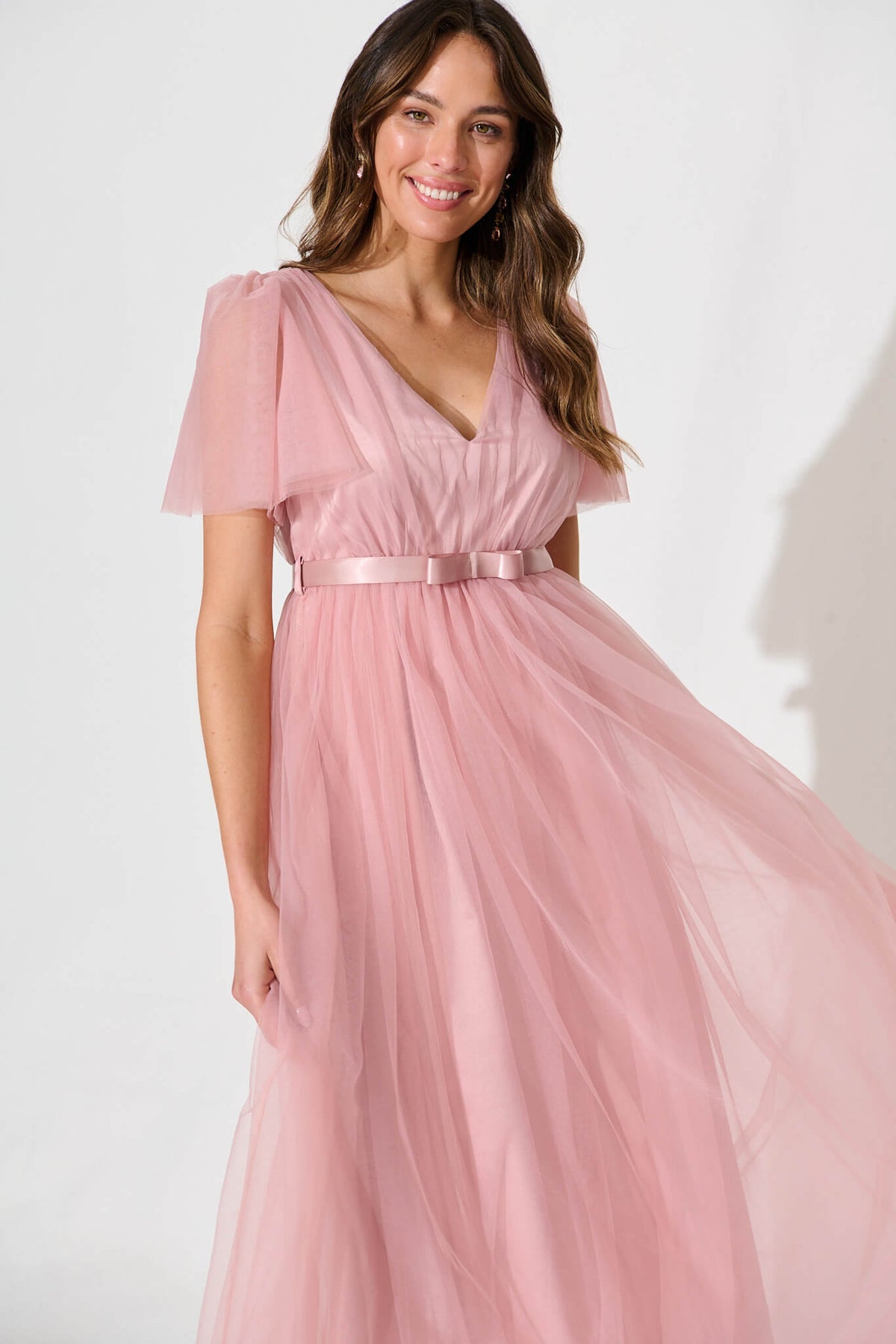 Blush Tulle Lotus Maxi Gown