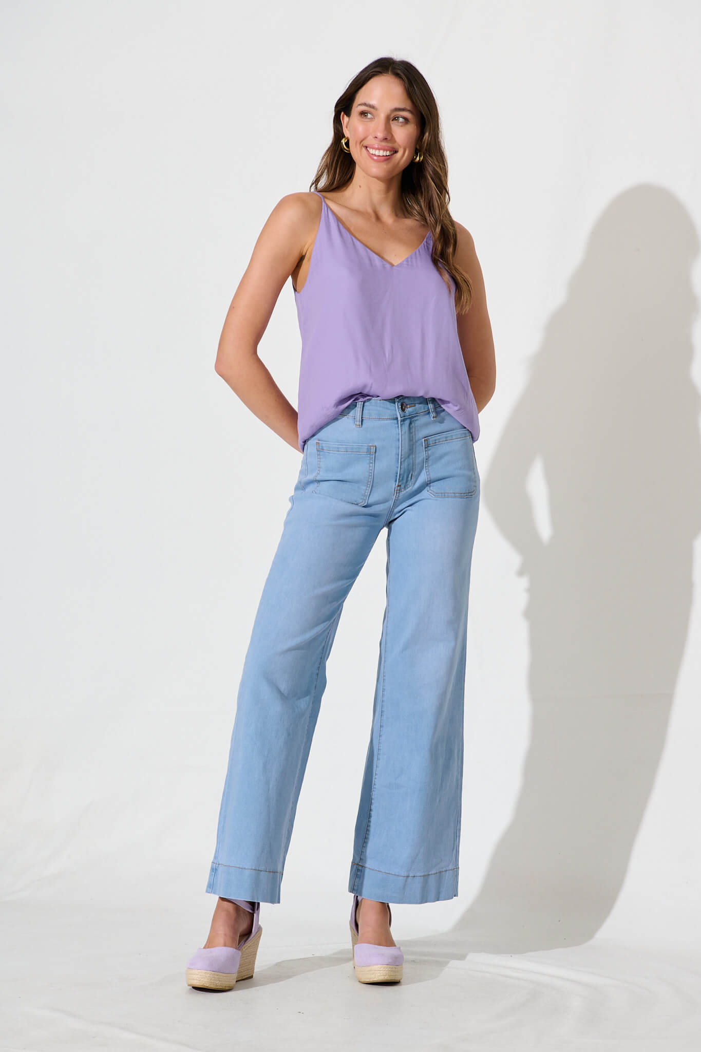 Lilac Satin Cami Blouse