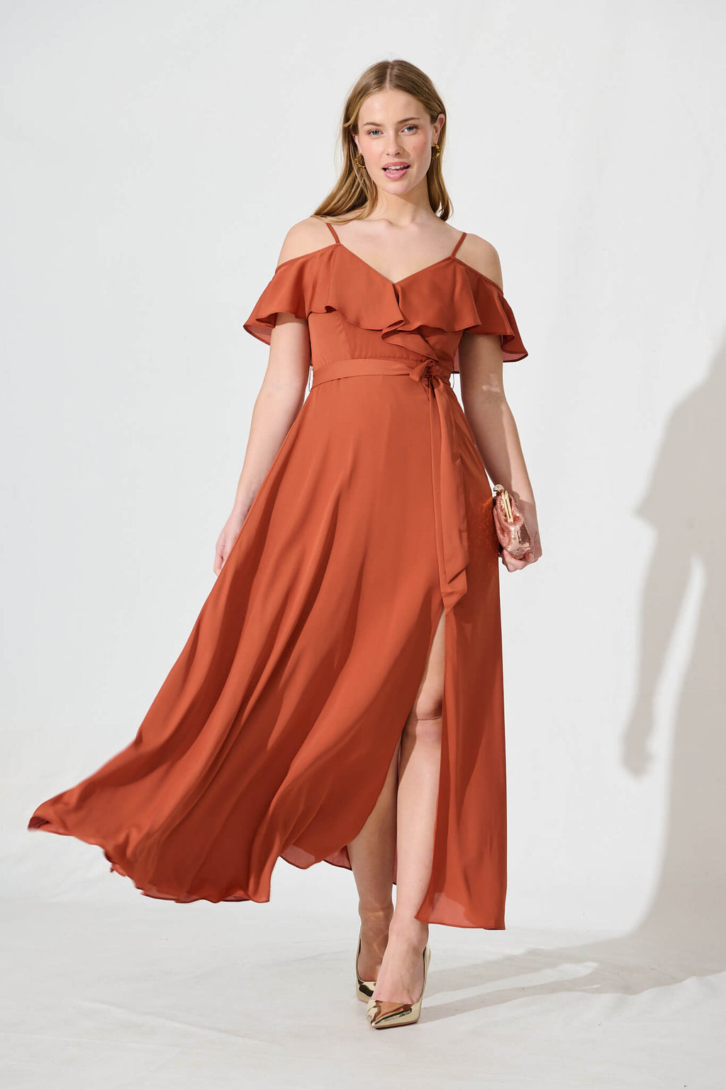 Rust Maxi Dress - Elegant & Stylish