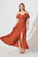 Rust Maxi Dress - Elegant & Stylish