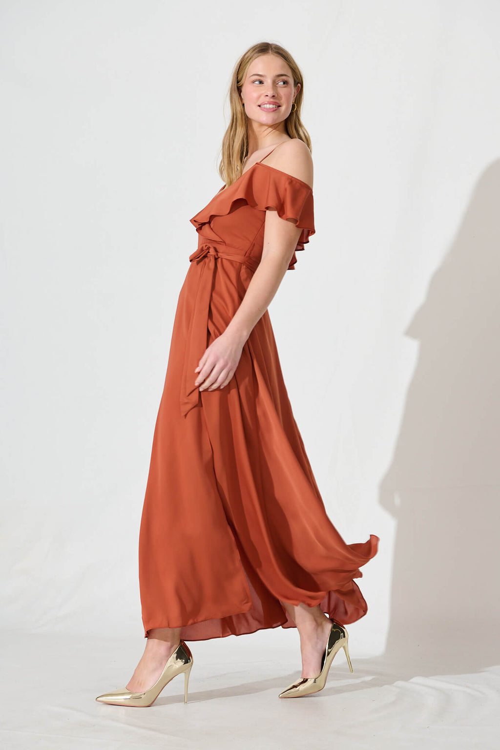 Rust Maxi Dress - Elegant & Stylish