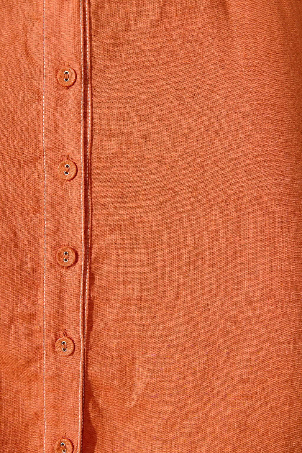 Rust Linen Maxi Shirt Dress by Christiana