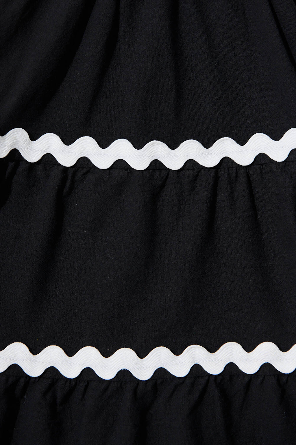 Black White Trim Sundress in Cotton