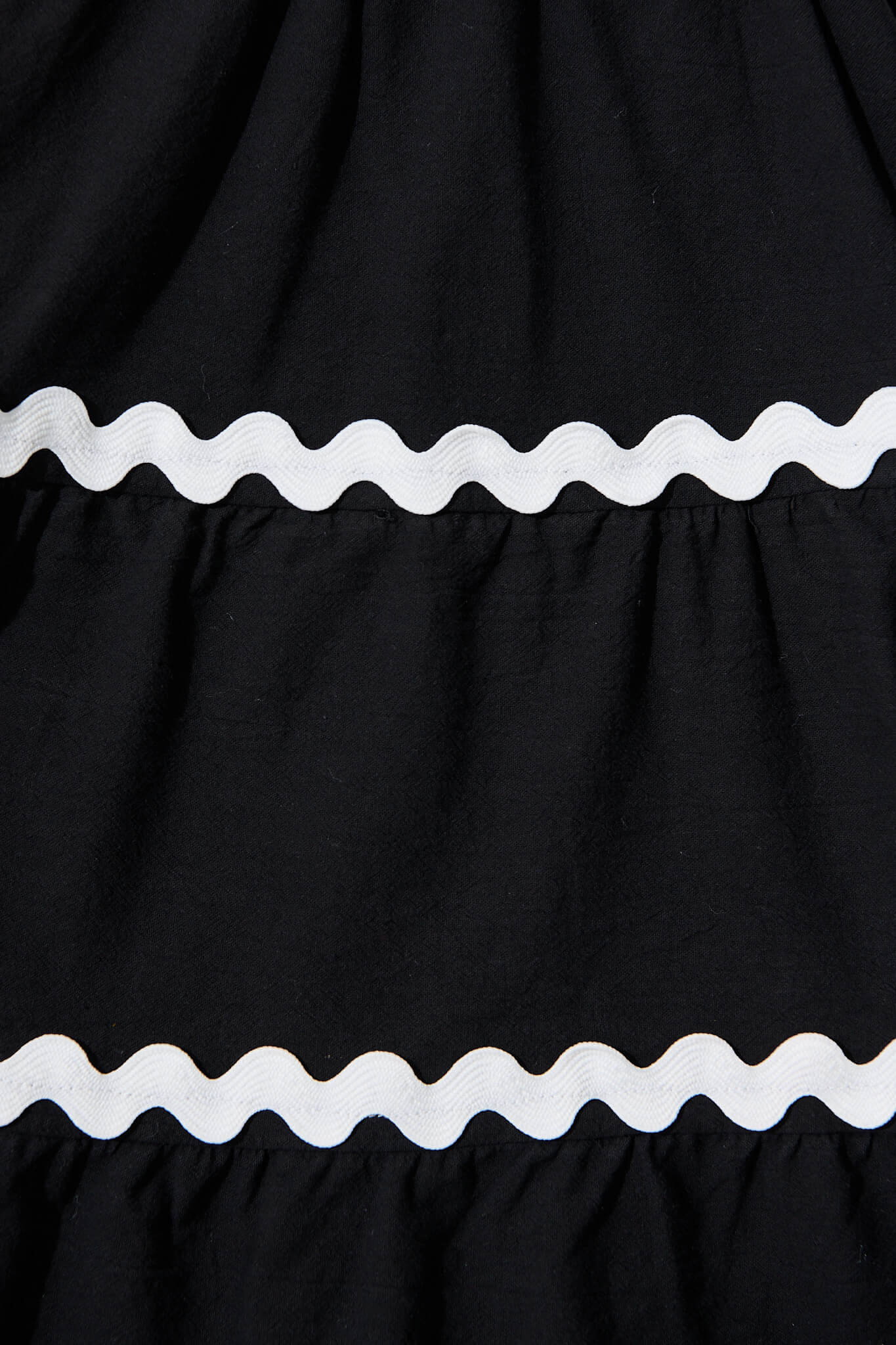 Black White Trim Sundress in Cotton