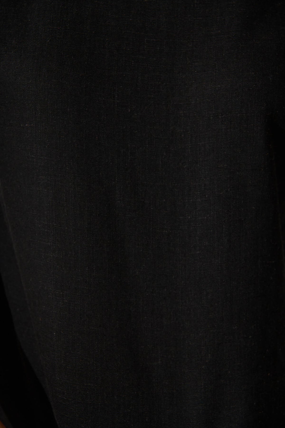 Black Cotton Linen Lanie Blouse