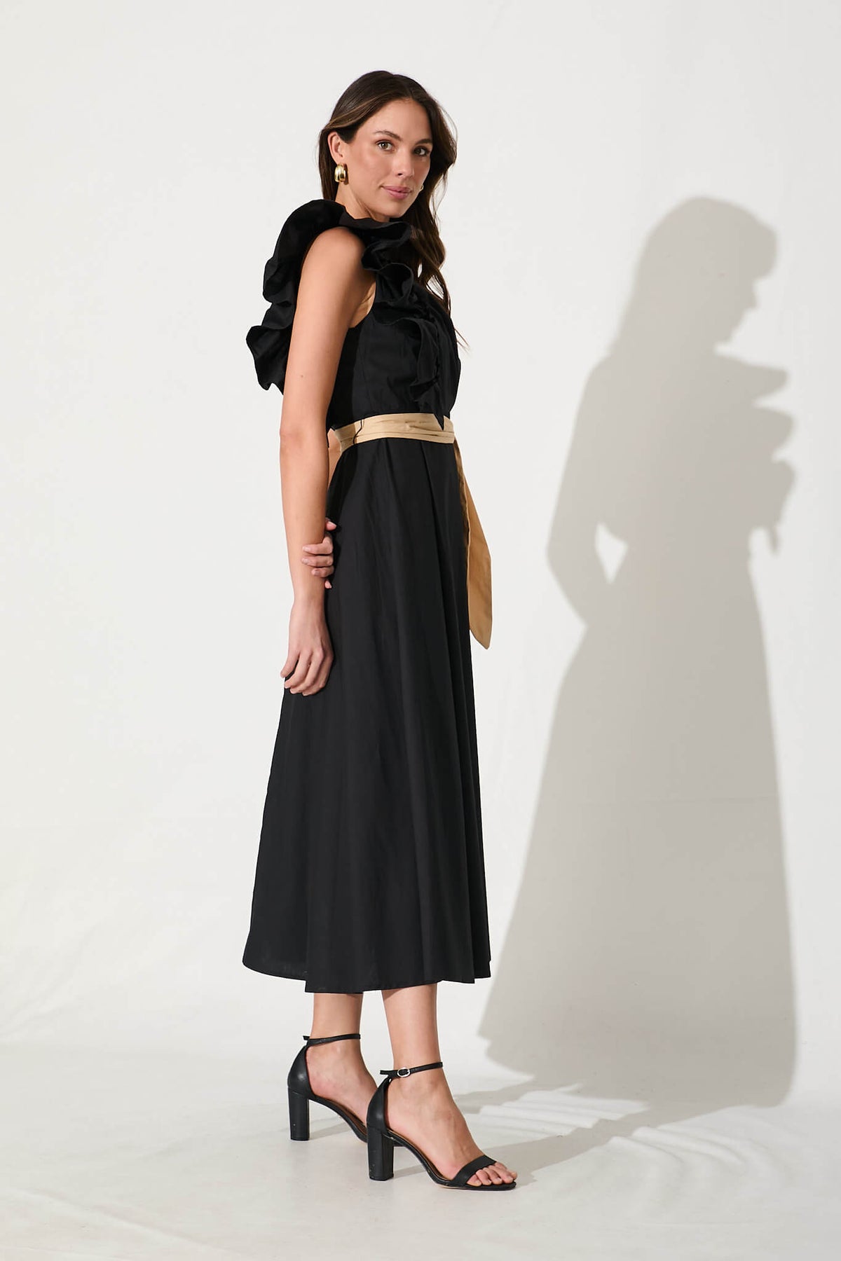 Black Cotton Maxi Dress - Irisa