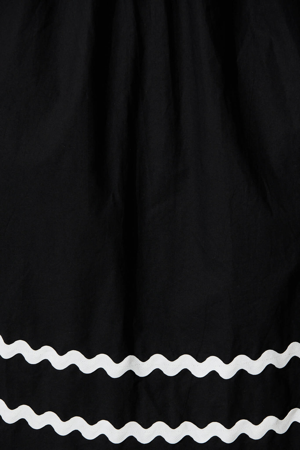 Black Maxi Dress with White Trim - Cotton Fabric