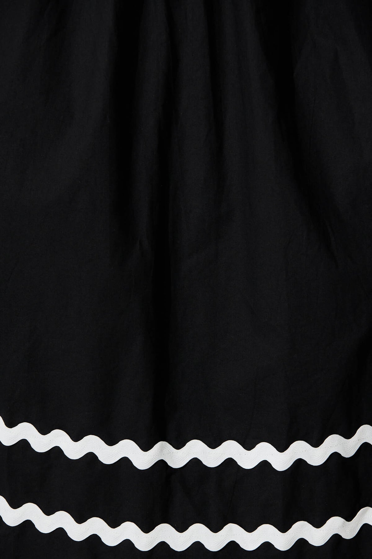Black Maxi Dress with White Trim - Cotton Fabric