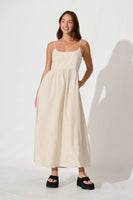 Oatmeal Linen Maxi Dress
