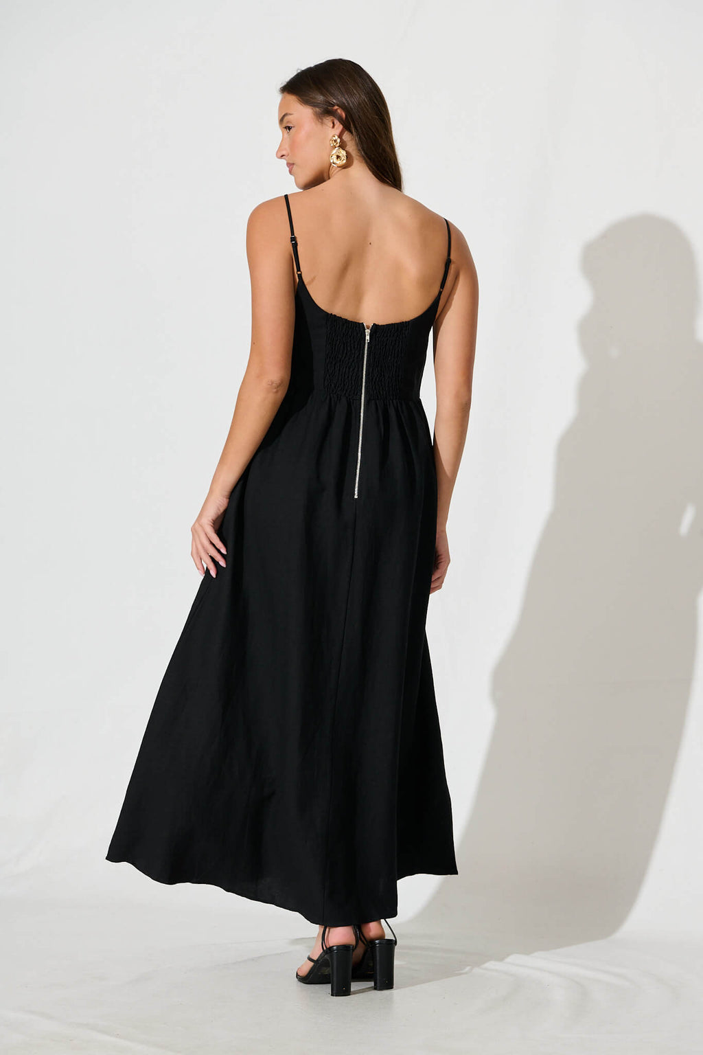 Black Linen Maxi Dress - Quinley Sundress